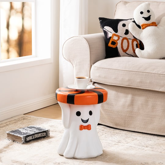 Glitzhome® 14.75" Halloween MGO Ghost Stool